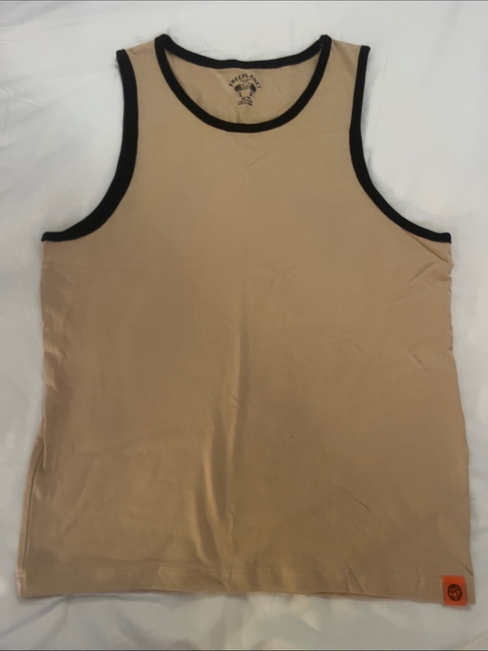 Free Planet Tan Tank Top with Black Trim- NWOT size 10-12